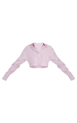 PrettyLittleThing Shirts*Cropped Striped Shirt