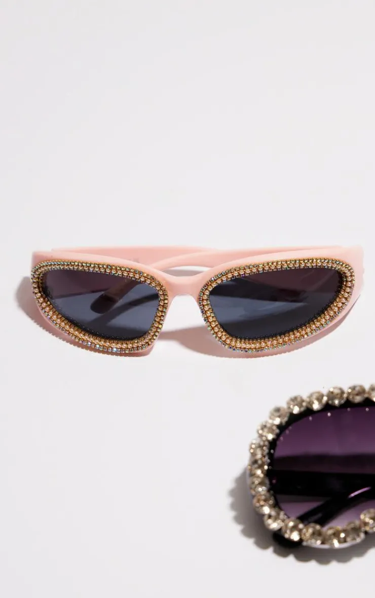 PrettyLittleThing Visor Sunglasses*Diamante Sporty Visor Sunglasses