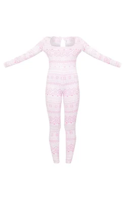 PrettyLittleThing Christmas Pajamas*Fairisle Print Long Sleeve Pajama Onesie