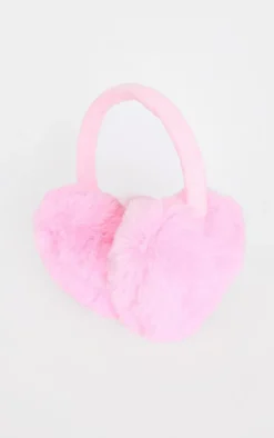 PrettyLittleThing Winter Accessories*Faux Fur Heart Ear Muffs