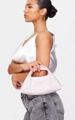 PrettyLittleThing Mini Bags*Faux Suede Diamante Stud Grab Bag