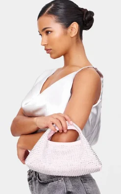 PrettyLittleThing Mini Bags*Faux Suede Diamante Stud Grab Bag