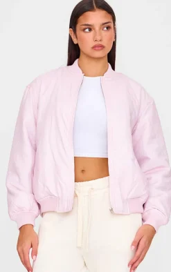 PrettyLittleThing Bomber Jackets*Floral Embossed Oversized Bomber Jacket