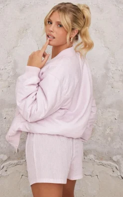 PrettyLittleThing Bomber Jackets*Floral Embossed Oversized Bomber Jacket