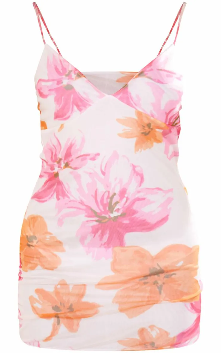 Floral Mesh Shift Dress-PrettyLittleThing Hot