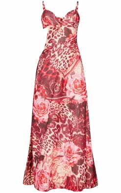Floral Print Chiffon Cami Cut Out Split Leg Maxi Dress-PrettyLittleThing Best