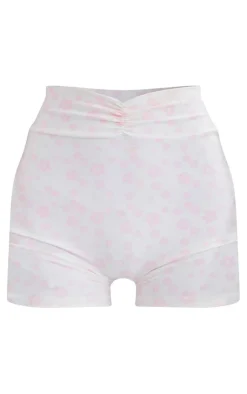 PrettyLittleThing Gym Shorts*Floral Printed Sculpt Ruched Front Gym Shorts