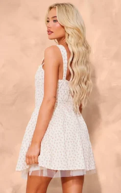 Floral Tie Puff Hem Shift Dress-PrettyLittleThing Best