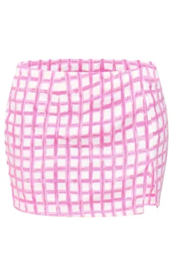 Best PrettyLittleThing Denim Mini Skirt Pink Gingham