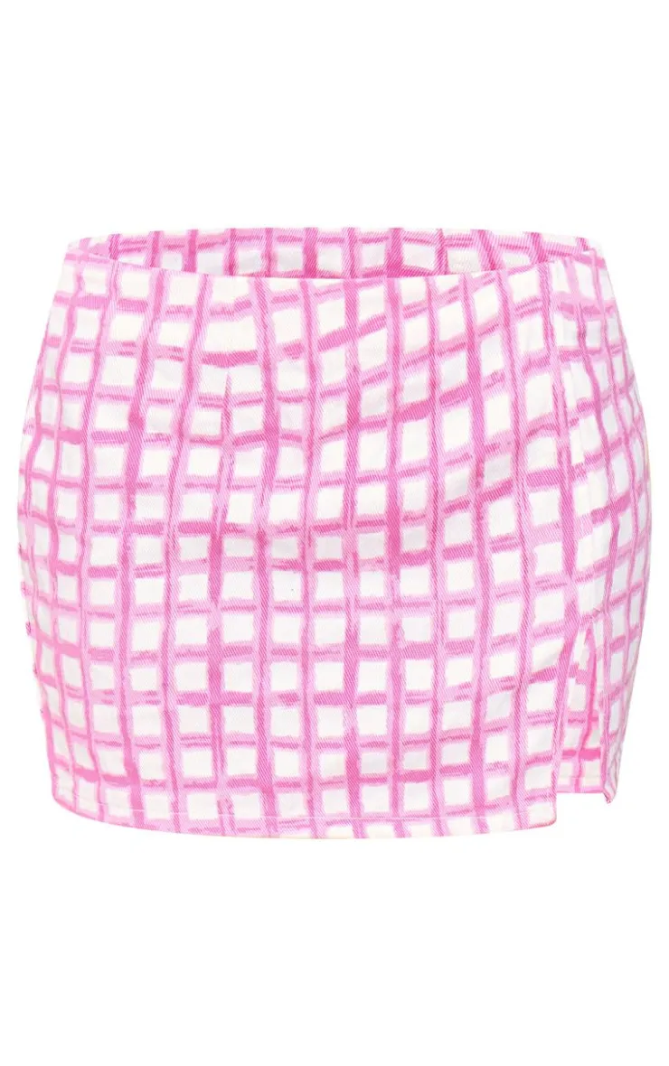 Best PrettyLittleThing Denim Mini Skirt Pink Gingham
