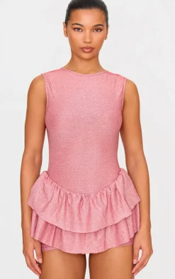 Glitter Rara Skort Romper-PrettyLittleThing Clearance