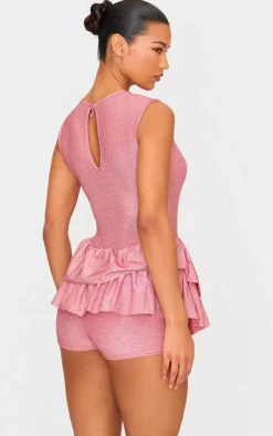 Glitter Rara Skort Romper-PrettyLittleThing Clearance