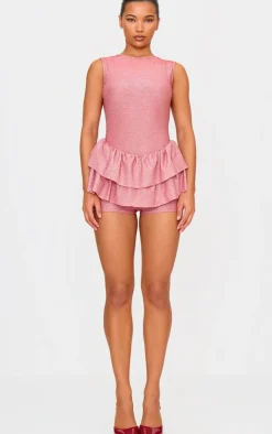 Glitter Rara Skort Romper-PrettyLittleThing Clearance