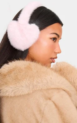 PrettyLittleThing Winter Accessories*Heart Faux Fur Ear Muffs