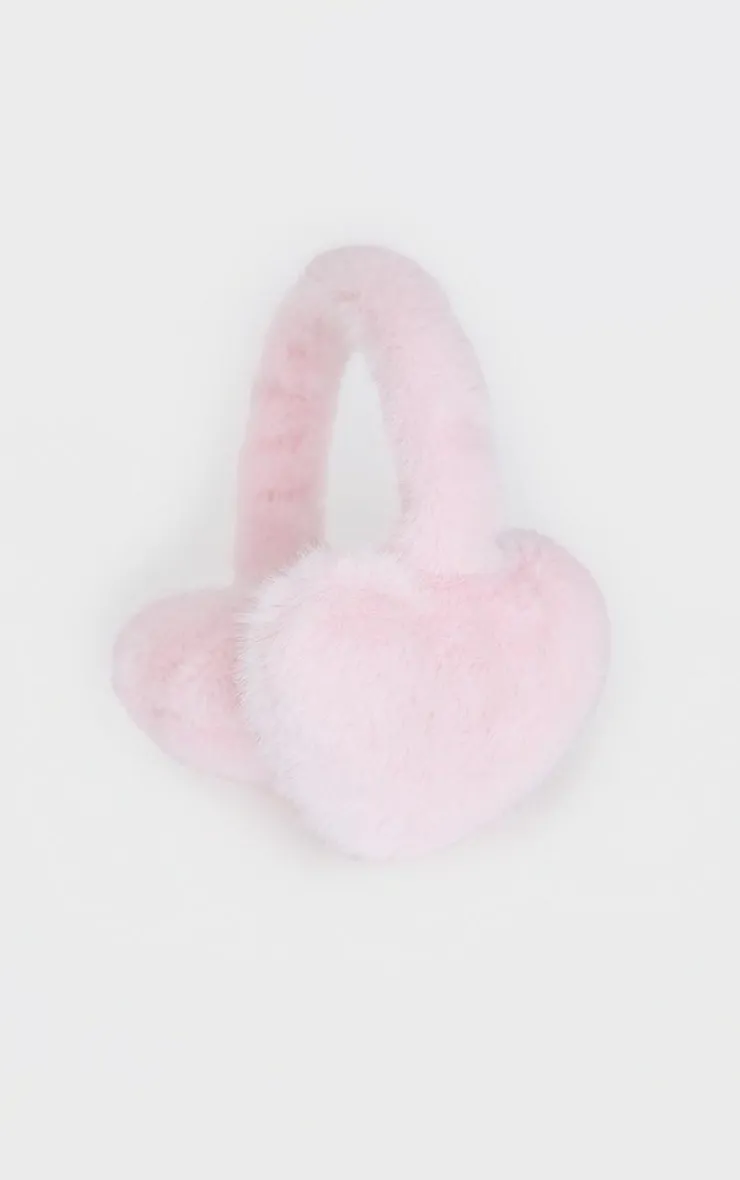 PrettyLittleThing Winter Accessories*Heart Faux Fur Ear Muffs