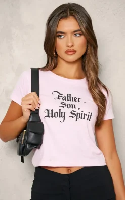 PrettyLittleThing T-Shirts*Holy Spirit Printed Fitted T Shirt