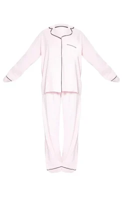 PrettyLittleThing Christmas Pajamas*Jersey Piping Detail Long PJ Set