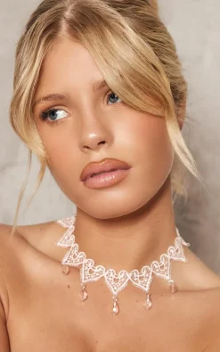 PrettyLittleThing Necklaces*Jewel Cut Out Heart Choker