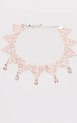 PrettyLittleThing Necklaces*Jewel Cut Out Heart Choker