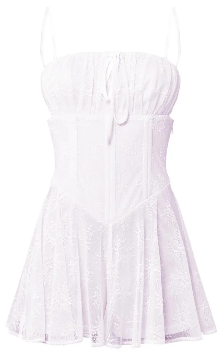 Pink Lace Detail Floaty Skort Romper