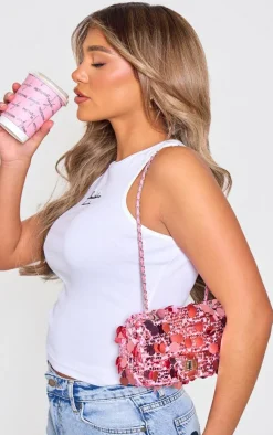 PrettyLittleThing Crossbody Bags*Large Sequin Flap Over Cross Body Shoulder Bag