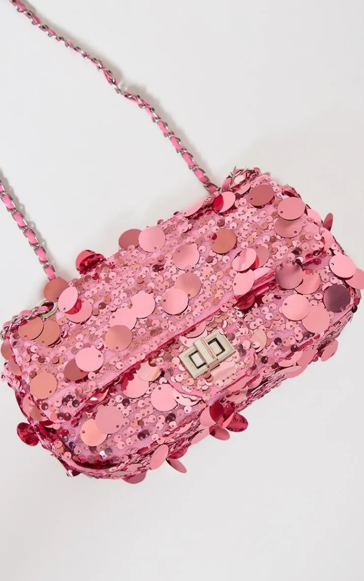 PrettyLittleThing Crossbody Bags*Large Sequin Flap Over Cross Body Shoulder Bag