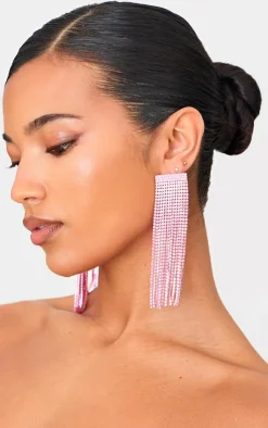 PrettyLittleThing Statement Earrings*Long Diamante Statement Tassel Earrings
