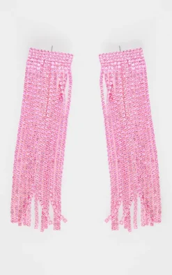 PrettyLittleThing Statement Earrings*Long Diamante Statement Tassel Earrings