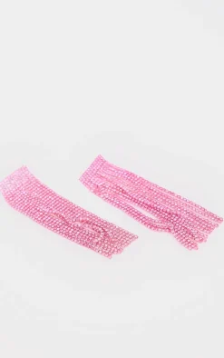 PrettyLittleThing Statement Earrings*Long Diamante Statement Tassel Earrings