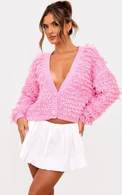 PrettyLittleThing Cardigans*Loop Knit V Neck Button Up Cardigan
