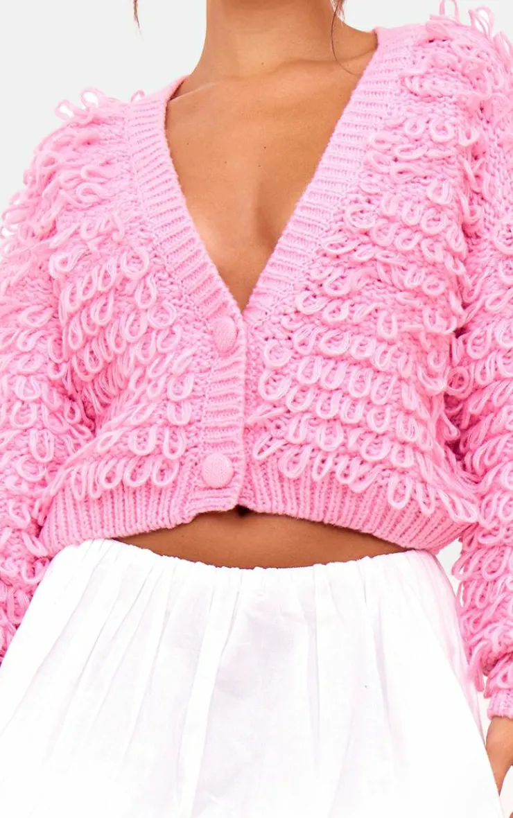 PrettyLittleThing Cardigans*Loop Knit V Neck Button Up Cardigan