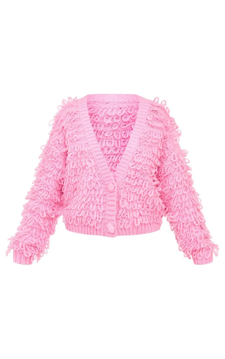 PrettyLittleThing Cardigans*Loop Knit V Neck Button Up Cardigan