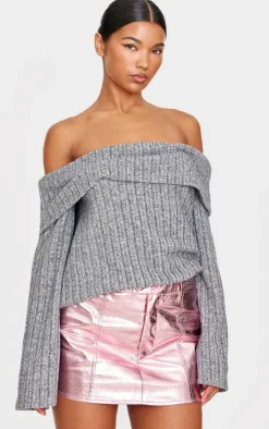 PrettyLittleThing Christmas Day Outfits*Metallic Crinkle Faux Leather Micro Mini Skirt