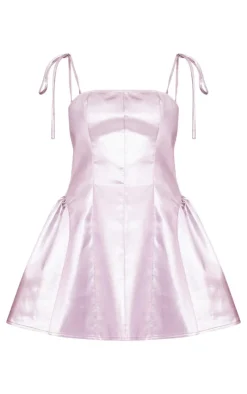 Metallic Mini Skater Dress-PrettyLittleThing Best