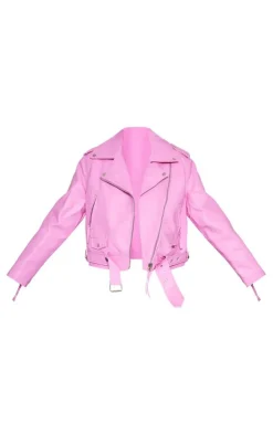 PrettyLittleThing Faux Leather Jackets*Oversized Faux Leather Quilted Biker Jacket