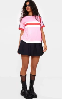 PrettyLittleThing T-Shirts*Oversized Stripe Detail Football T-shirt
