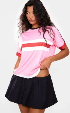 PrettyLittleThing T-Shirts*Oversized Stripe Detail Football T-shirt