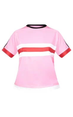 PrettyLittleThing T-Shirts*Oversized Stripe Detail Football T-shirt