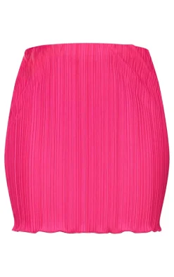 Sale PrettyLittleThing Plisse Mini Skirt Pink