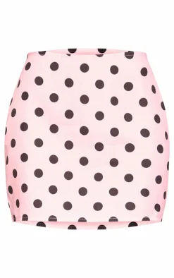 Hot PrettyLittleThing Polka Dot Mini Skirt Pink