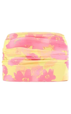 Outlet PrettyLittleThing Print Slinky Micro Mini Skirt Pink