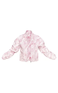 PrettyLittleThing Bomber Jackets*Printed Textured Faux Leather Oversized Bomber Jacket