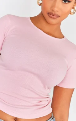 PrettyLittleThing T-Shirts*Ribbed Short Sleeve T Shirt