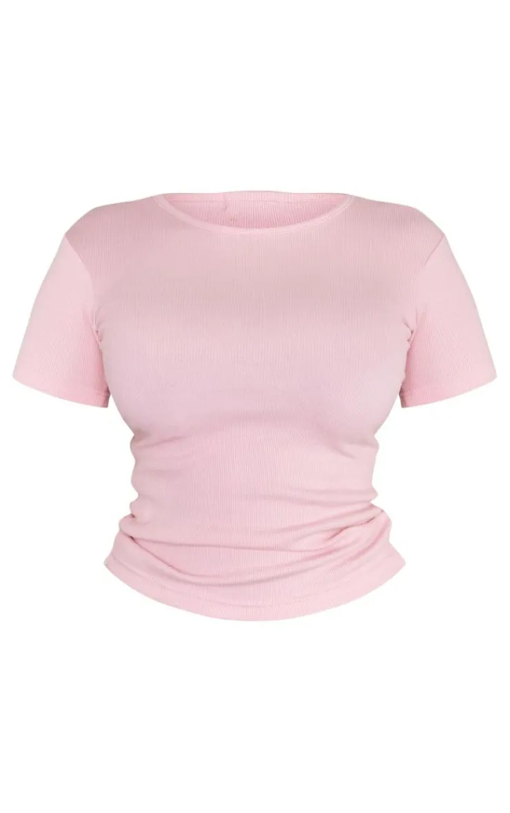 PrettyLittleThing T-Shirts*Ribbed Short Sleeve T Shirt