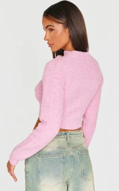 PrettyLittleThing Sweaters*Ribbed Twist Front Cut Out Sweater