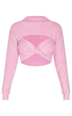 PrettyLittleThing Sweaters*Ribbed Twist Front Cut Out Sweater