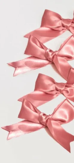 PrettyLittleThing Hair Accessories*Satin Bow Hair Clips 4 Pack