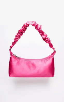 PrettyLittleThing Shoulder Bags*Satin Ruched Handle Shoulder Bag