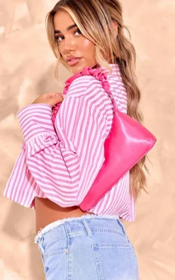 PrettyLittleThing Shoulder Bags*Satin Ruched Handle Shoulder Bag