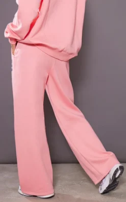 Hot PrettyLittleThing Self Love Club Graphic Puff Print Oversized Sweatpants Pink
